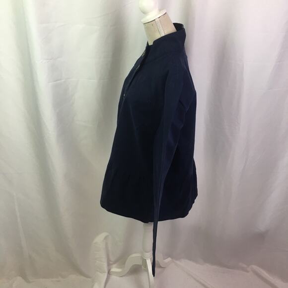 Denim & Co Twill Peplum Waist Jacket Navy XS - Picture 9 of 15